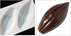 カカオバリー / チョコレートモールド「カボス（19.5×9cm）」表面・裏面×各1取（No88）