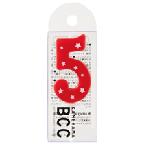 BCCナンバーキャンドル・スター5番レッド